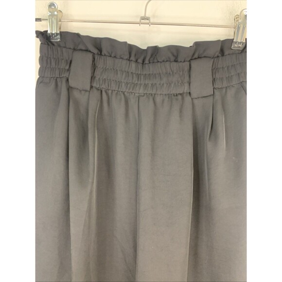 Zara High Rise Paperbag Wide Leg Black Trouser Pants Stretchy Size Small W27 L27 - Picture 2 of 9